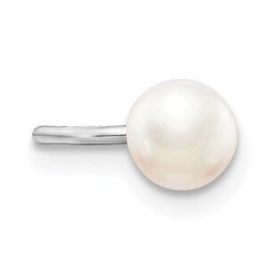 New Sterling Silver Rhodium-plated Freshwater Culture Pearl Pair of Cuff Earring